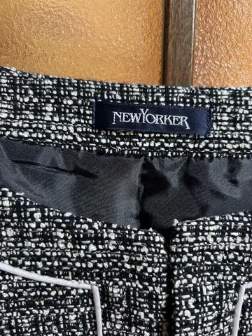 뉴요커 노카라 트위드 자켓