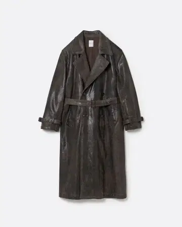 CRACKING COATED ULSTER COAT .14 사이즈 2