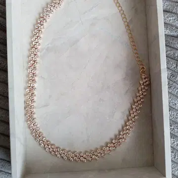 로즈 골드 다이아몬드풍 목걸이