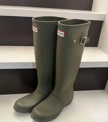 헌터 롱 부츠 올리브 24cm