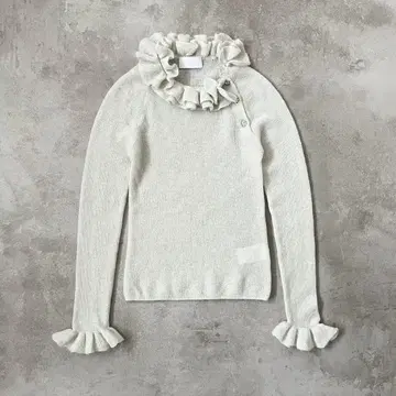 rosy monster twinkle mohair frill knit