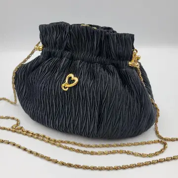 블랙 플리츠 숄더백