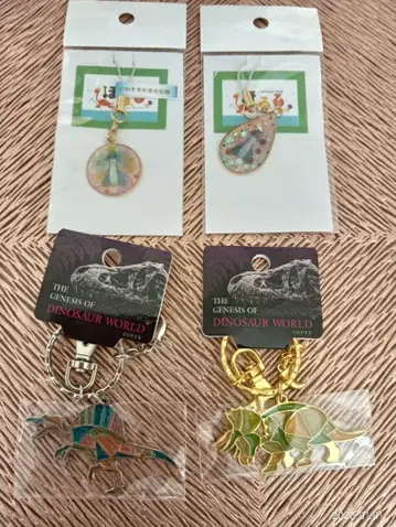 미사용 새상품 공룡 키링 2개 & 거북이 레진 스트랩 2개