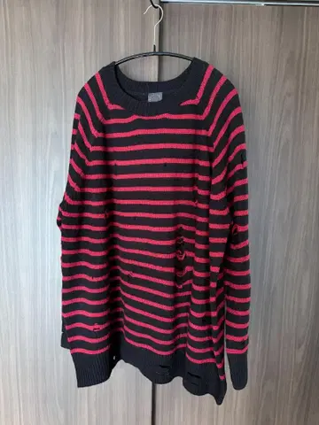 구제 의류 보더 니트 데미지 커트 코베인