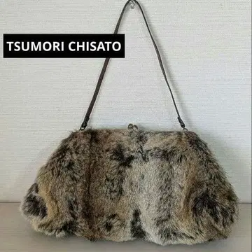 TSUMORI CHISATO 츠모리치사토 퍼 가마구치 핸드백