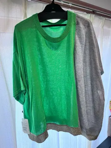 Grand Table 새상품 바이컬러 돌먼 니트 (정가 16500엔)