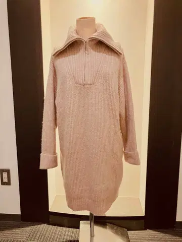 SNIDEL 라이트 핑크 니트 원피스 긴팔