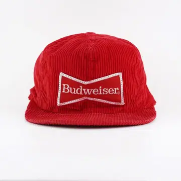 버드와이저 모자 캡 코듀로이 90s USA 기업 빨간색 18407