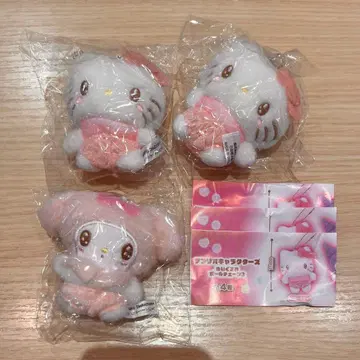 산리오 캐릭터즈 봉제 인형 볼체인 3 헬로키티 마이멜로디