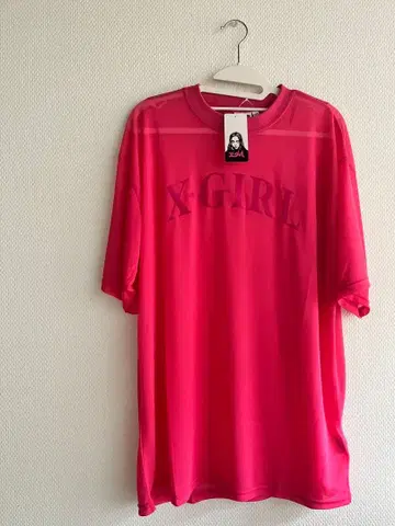 X-GIRL 시어 핑크 상의 원사이즈