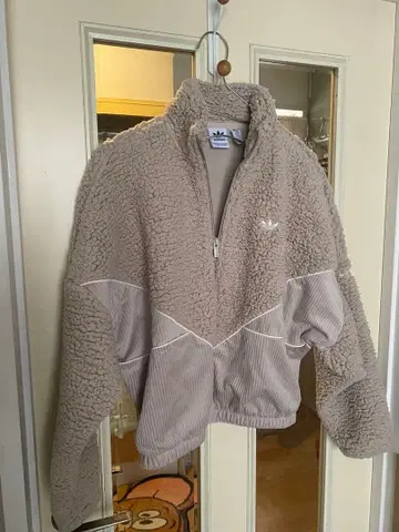 adidas 베이지 보아 플리스 자켓 복슬복슬