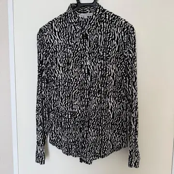 ANOTHER INFLUENCE 올 패턴 셔츠 표범 무늬 스트레치 소재