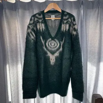 South2West8 모헤어 니트 모헤어 스웨터 y2k 샤기