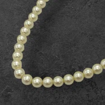 펄 롱 목걸이 실버 각인 8mm 19.5g