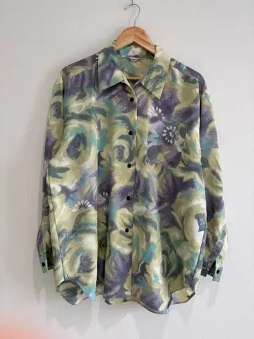 [ 구제 의류 ] 올 패턴 셔츠 긴팔 셔츠 다색 퍼플