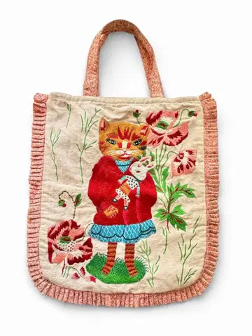 [ 완판템 ] 나탈리레테 자수 토트백 H.P.DECO 구매 고양이 토끼