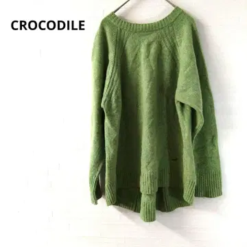 크로커다일 스웨터 긴팔 그린 로고 따뜻한 L