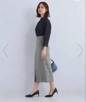 그린 라벨 릴랙싱 키친토 하의 I라인 체크 스커트