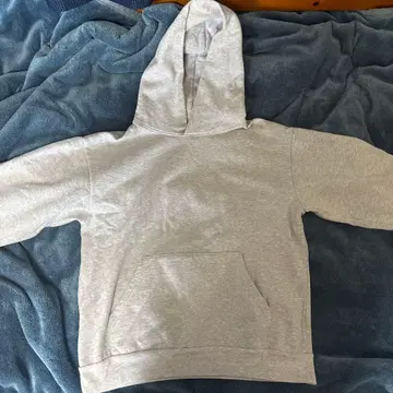 L 사이즈 그레이 후드티 헤비 플리스