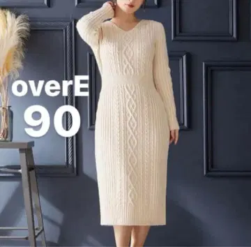 overE U90 케이블 니트 원피스 오버이