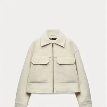 ZARA 부클레 크롭 자켓 화이트