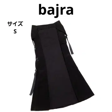 바주라 롱 플레어 스커트 S 블랙 모드 포켓 캐주얼 개성적