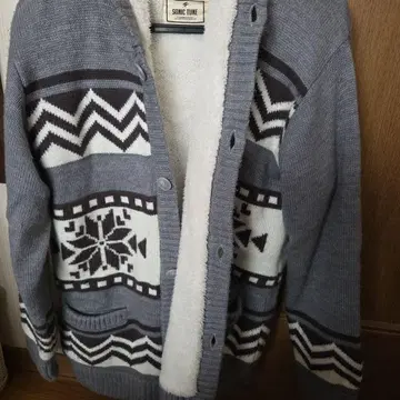 SONIC TUNE 후드 부착 가디건 그레이