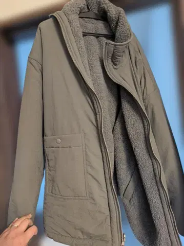 그레이 플리스 리버서블 사이즈 F