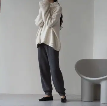 na.e 나에 니트 팬츠 그레이 보통 기장