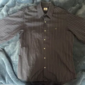 LACOSTE 긴팔 셔츠 42 다크 블루 스트라이프