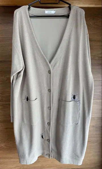 그라니프 소잉 뷰티풀 섀도우 롱 가디건 L 사이즈