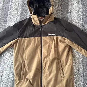 CONVERSE 다운 자켓 L 베이지/블랙