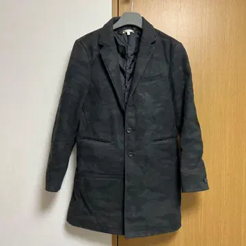 imp 인프 남성용 XL 사이즈 체스터 코트 블랙 카모 패턴