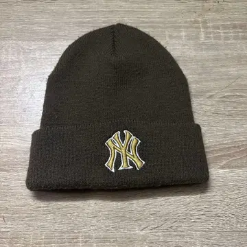 00s 뉴욕 양키스 브라운 니트 모자 레어