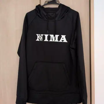 NIMA 블랙 발수 후드티 후드 부착