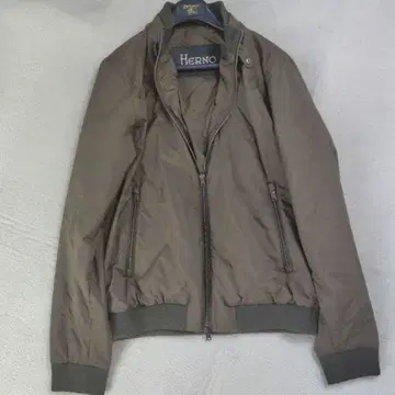 거의 미사용 현행 헬레노 블루종 리브 더블 지퍼 원 포인트 충전솜