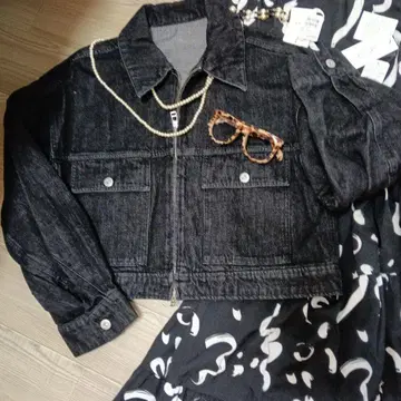 블랙 데님 1점 자켓 지퍼 & 포켓 부착 야마다야 구매 2026년 새상품