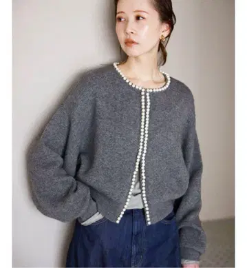 슬로브 이에나 펄 가디건 그레이 SLOBE IENA