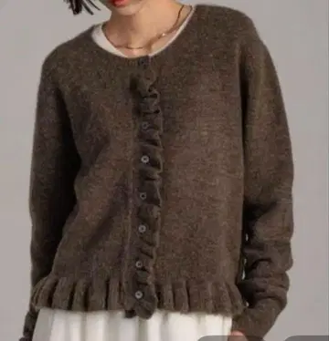 LOWRYS FARM 프릴 가디건 브라운