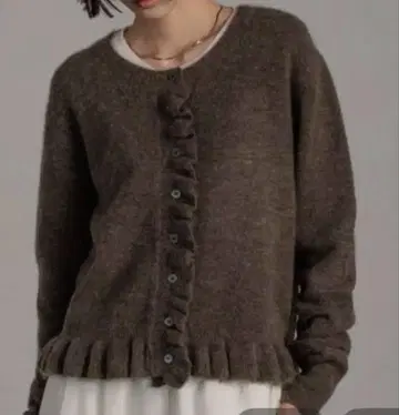 LOWRYS FARM 프릴 가디건 브라운