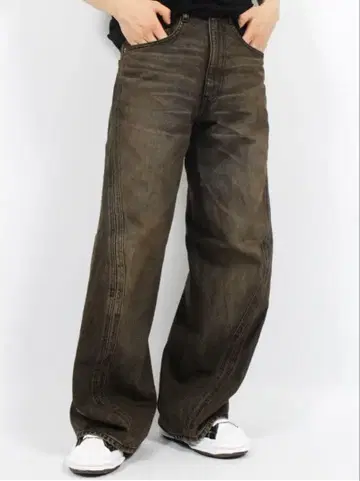 NVRFRGT 3D TWISTED WIDE LEG JEANS