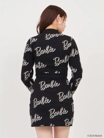 ROYAL PARTY [ Barbie ] 로고 니트 스커트 블랙