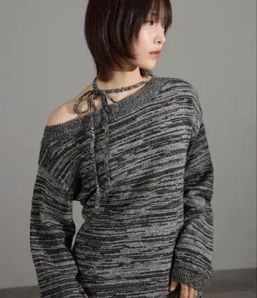 초커 니트 원피스