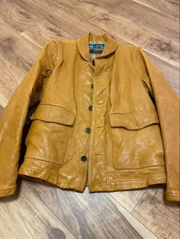 TMT FIELD 카멜 가죽 자켓