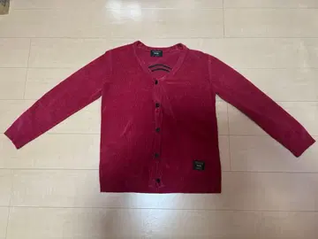 glamb 그램 가디건 스모키 자수 레드 빨간색 스마일 남성용