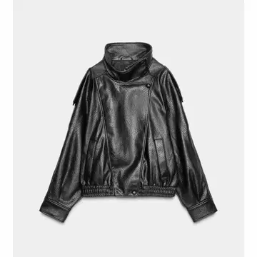 택 포함 새상품 ZARA 페이크 가죽 자켓 M 사이즈 블랙 색상 완판템
