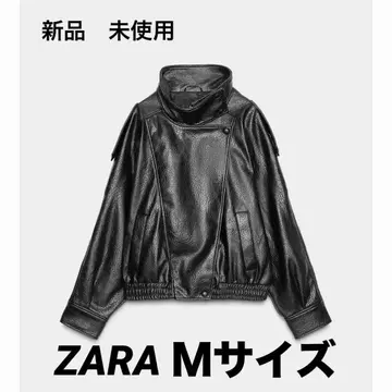 택 포함 새상품 ZARA 페이크 가죽 자켓 M 사이즈 블랙 색상 완판템