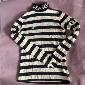 PEARLY 스트라이프 하이넥 셔츠 89