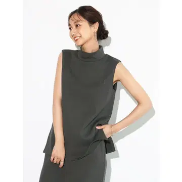 포인트 로고 스탠드 넥 PO ( 차콜 그레이 )