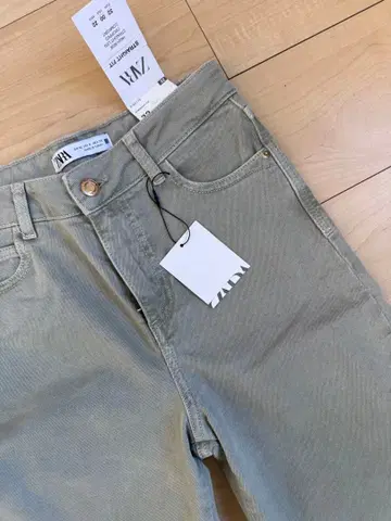 WAX 라이트 그린 와이드 레그 데님 32 택 포함 미사용 새상품